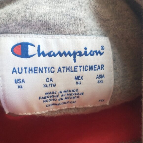 Champion Men's Powerblend Script Logo Fleece Graphic Hoodie RED XL - Picture 4 of 8